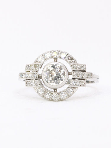 Bague 51 Bague Art Deco diamants platine 58 Facettes 1143