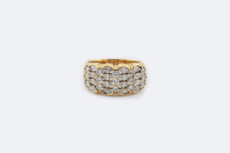 Bague Oro Giallo / 16 Bague en or jaune pavé de diamants 58 Facettes ANL16