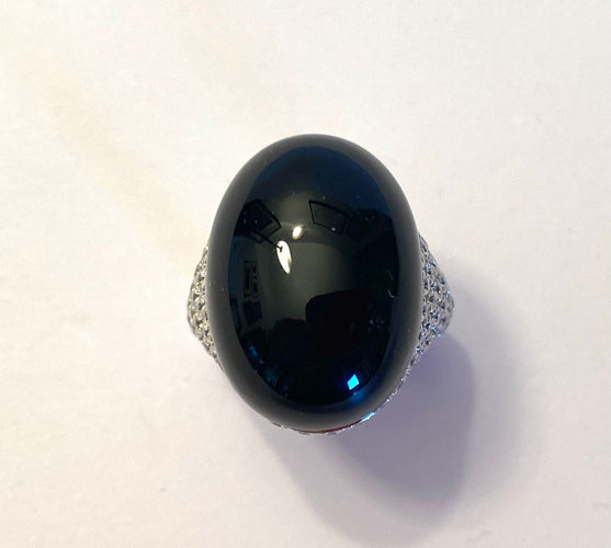 Chantecler - Bague Cherie en or blanc 18 carats, onyx et diamants