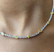 Collier Collier tennis en or blanc 18 carats avec diamants jaunes 58 Facettes G-439