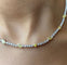 Collier Collier tennis en or blanc 18 carats avec diamants jaunes 58 Facettes G-439