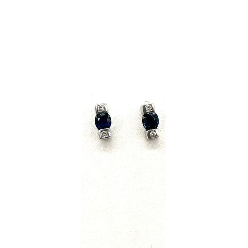 Boucles d'oreilles Boucles d'oreilles or blanc, saphirs et diamants 58 Facettes Z1351695