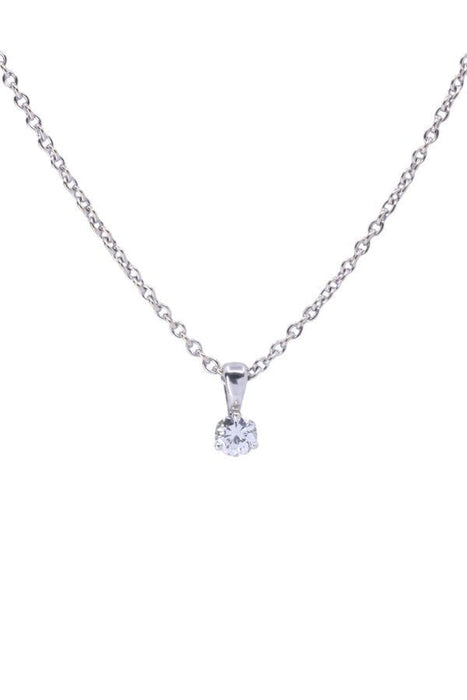 Collier collier or blanc diamant solitaire 58 Facettes 092941