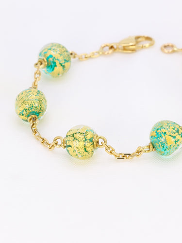 Collier Bracelet chaine or jaune perles de Murano 58 Facettes 1CA0000004/1