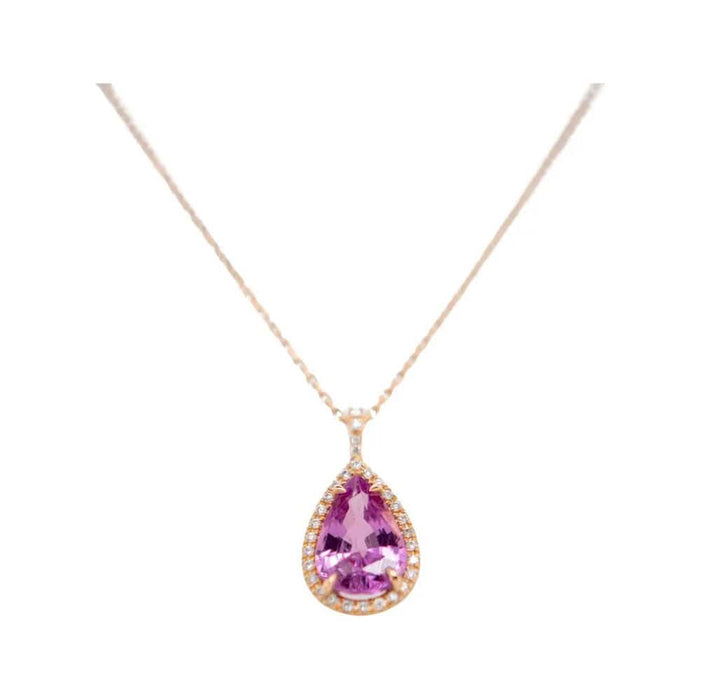 Pendentif Pendentif Or Rose, Saphir Rose, Diamants 58 Facettes 351137