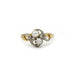 Bague 55 Bague or jaune et blanc diamants perle 58 Facettes 240043SP