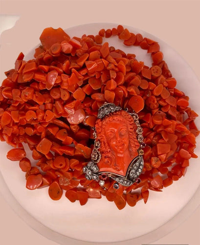 Collier Collier multi-rangs victorien corail Sciacca 58 Facettes