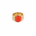 Bague 50 Bague Cabochon Opale de Feu Diamants Or Jaune 58 Facettes B347