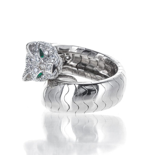 Bague 51.5 Cartier - Bague Panthère Or Blanc Diamants "Lakarda" 58 Facettes 2.18804