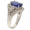 Bague en or blanc avec corindon saphir et diamants 58 Facettes G3494