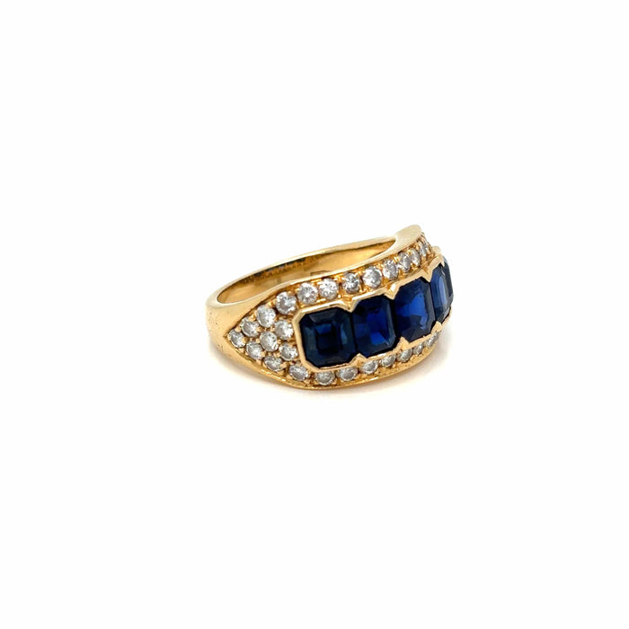 Bague 53 Illario - Natural Sapphire and Diamond Band Ring 58 Facettes