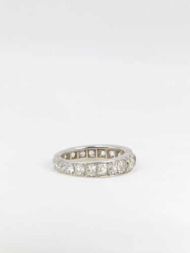 Bague Alliance Belle Epoque platine diamants taille ancienne 5ct 58 Facettes 391.01