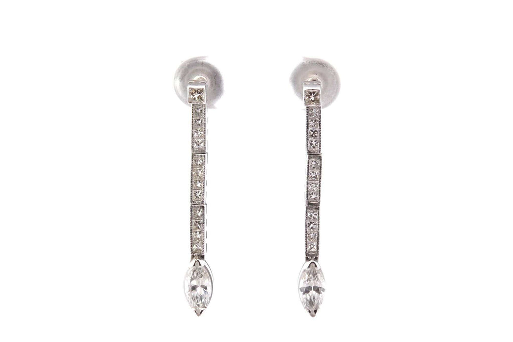 Boucles d'oreilles Boucles d'oreilles vintage diamants en or blanc 18k 58 Facettes 25795