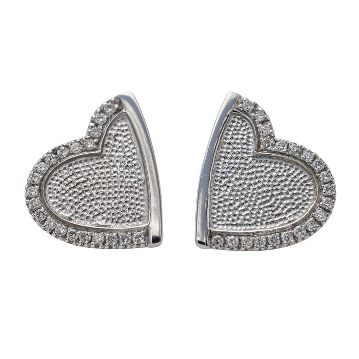 Boucles d'oreilles Roberto Coin Boucles d'oreilles Coeur Or blanc Diamant 58 Facettes 578479CD