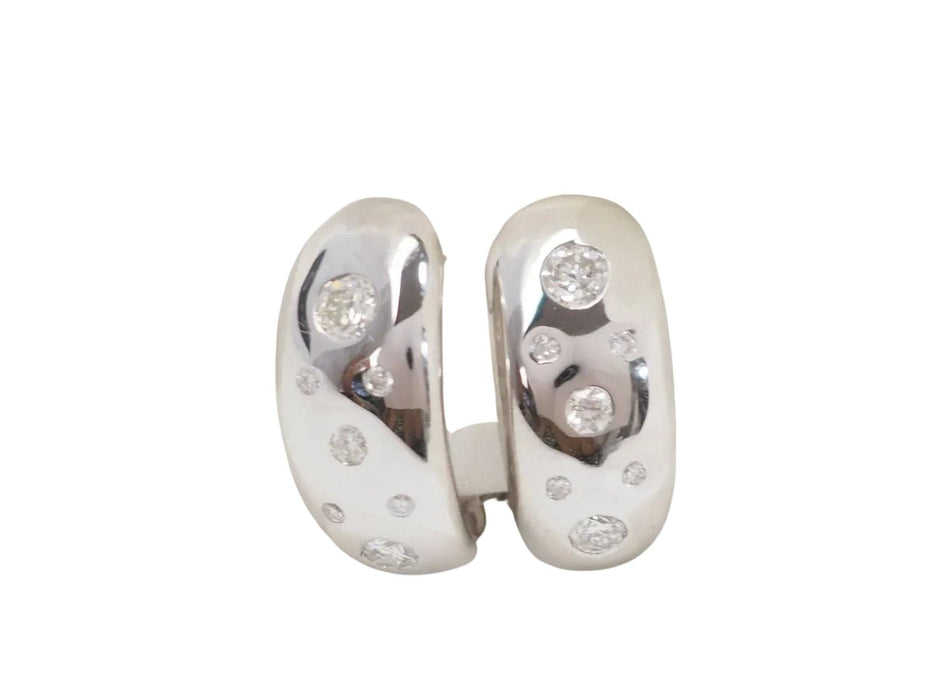 Boucles d'Oreilles En Or Blanc Et Diamants