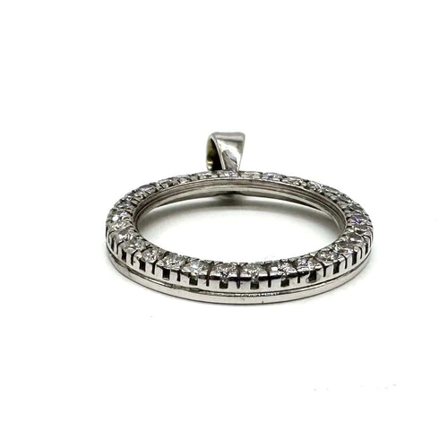 Pendentif Pendentif or blanc et diamants 58 Facettes Z15B50618