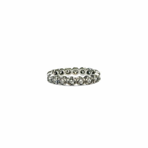 Bague 53 Alliance américaine or gris et diamants 58 Facettes REF2515-282