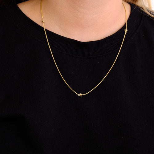 Collier Chaîne ancienne en or jaune 18 carats à 3 éléments 58 Facettes