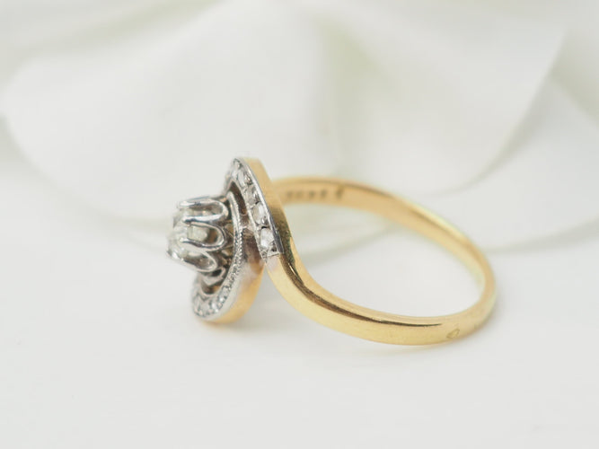 Bague 54.5 Bague tourbillon en or bicolore et diamants 58 Facettes 33317