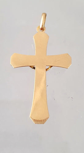 Pendentif PETITE CROIX OR JAUNE AVEC CHRIST 58 Facettes