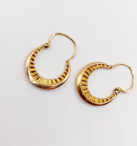 Boucles d'oreilles Petites créoles Art Déco or rose 58 Facettes A06266