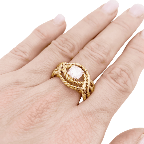 Bague 58 Bague fils d'or jaune et diamants. 58 Facettes 34510