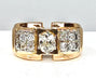 Bague 54 Bague Tank or jaune diamants 58 Facettes AB366