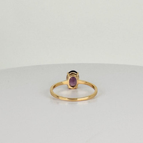 Ring yellow gold with Oval Purple Natural Spinel 58 Facettes 2504088