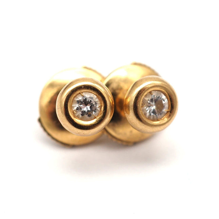 Boucles d'oreilles en or jaune 750 et diamants