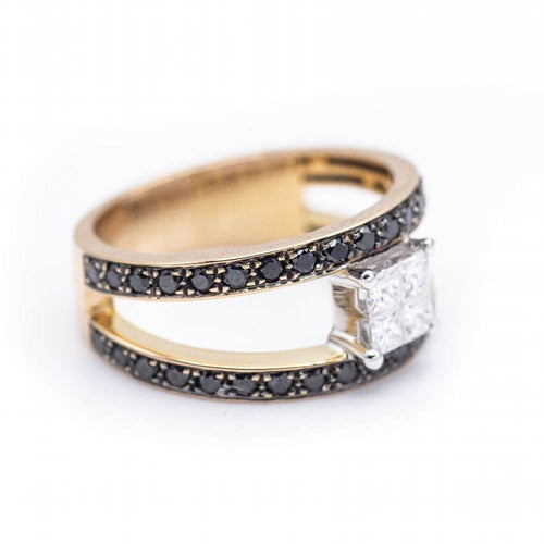 Bague 54 Bague en or bicolore et diamants 58 Facettes N102903
