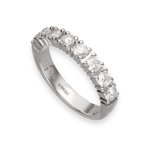 Bague 48 Demi-alliance De Beers en platine avec 8 diamants 0,62 ct H-SI1 - Taille 48 - Full Set 2016 58 Facettes FB08399