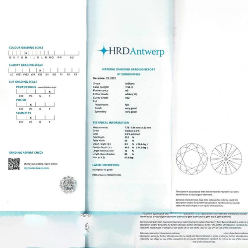 Bague 53 Bague solitaire en or rose, diamant 1,56 carats. 58 Facettes 32362