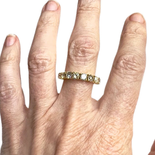 Bague 53.5 Demi-alliance 8 diamants 58 Facettes Q170B