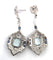 Boucles d'oreilles Boucles d'oreilles en platine avec saphirs carrés et diamants 58 Facettes