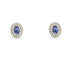 Boucles d'oreilles Boucles d'oreilles en or blanc serties de saphirs ovales et de diamants 58 Facettes 14527
