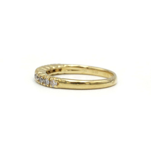 Bague 48.5 Demi-Alliance - Or jaune & Diamants 58 Facettes 250408R