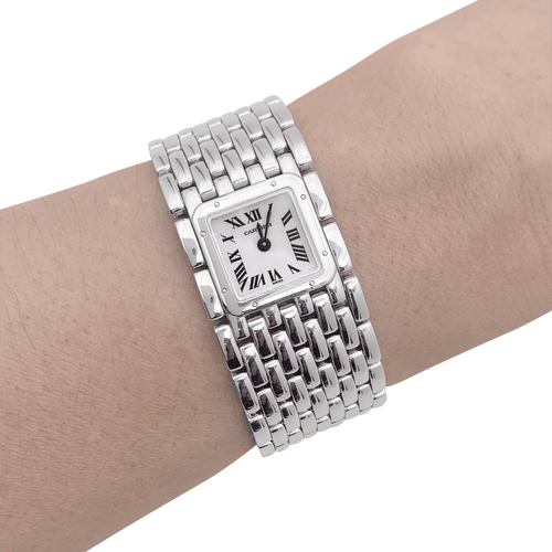 Montre Montre Cartier "Panthère ruban" en acier et nacre 58 Facettes 34465