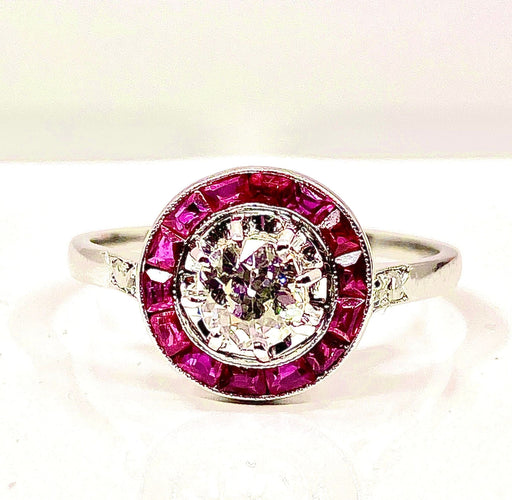 Bague 53 Bague Or blanc Diamants Rubis 58 Facettes AB242