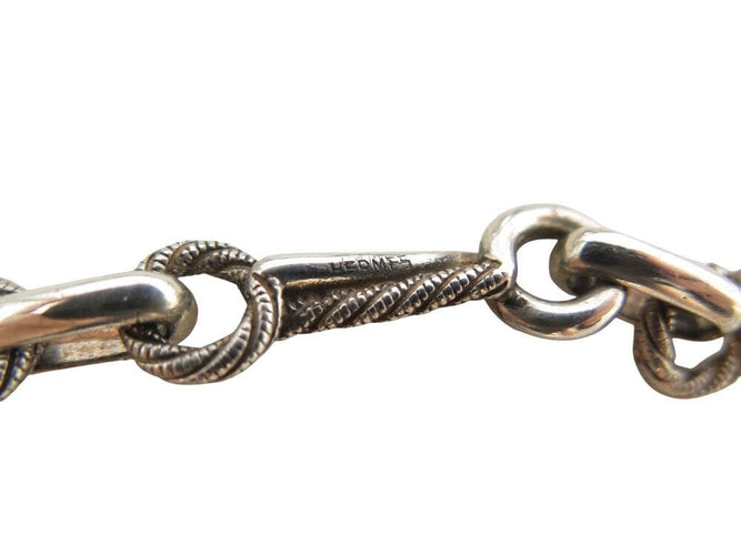 Collier collier sautoir HERMES de percin chaine cordage marin en argent 58 Facettes 267985