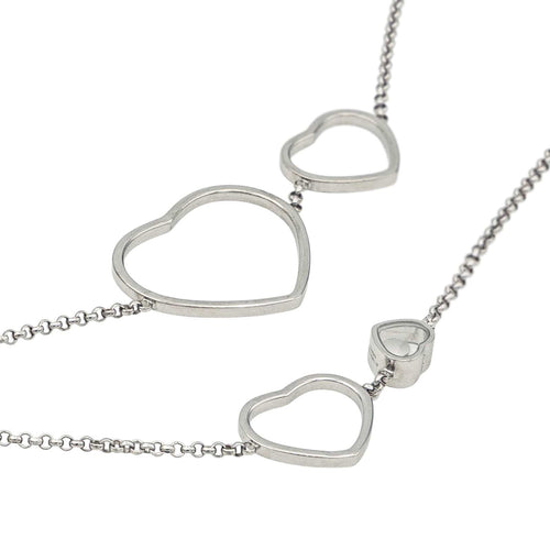 Collier Chopard Collier Sautoir Happy Heart Or blanc Diamant 58 Facettes 4144056RV