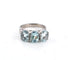 Bague 56 Bague en platine avec aigue-marine et diamants 58 Facettes