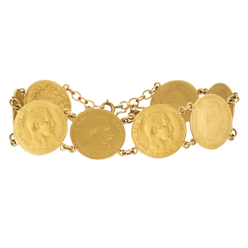 Bracelet Bracelet pièces d'or jaune 58 Facettes SL7135