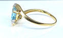 Bague 58 Bague or jaune aigue-marine et diamants 58 Facettes AB372