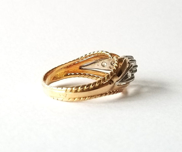 Bague Bague or jaune 18k et diamants 58 Facettes