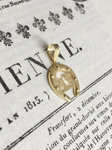 Pendentif Pendentif fer à cheval en or jaune 58 Facettes