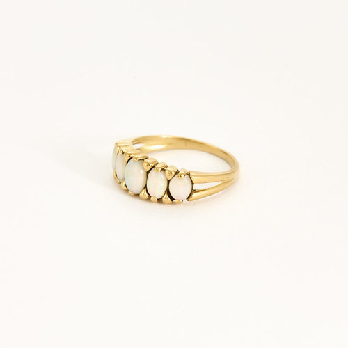 Bague 51 Bague jarretière en or jaune et opales 58 Facettes CLA04293