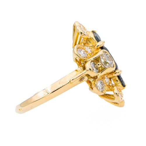 Bague 49 Bague Marquise Or jaune Saphir, Diamant 58 Facettes 2909881CN
