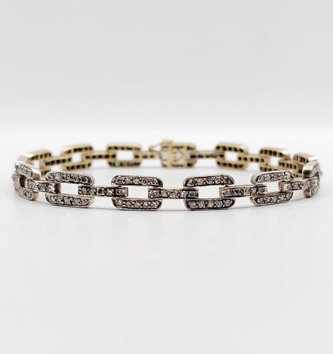 Bracelet Bracelet art déco or et argent orné de diamants 58 Facettes A05374