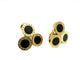 Boucles d'oreilles BVLGARI. Collection "BVLGARI-BVLGARI", boucles d'oreilles or jaune 18K et onyx 58 Facettes