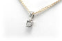Pendentif Pendentif contemporain or blanc, diamant taille brillant 58 Facettes B718